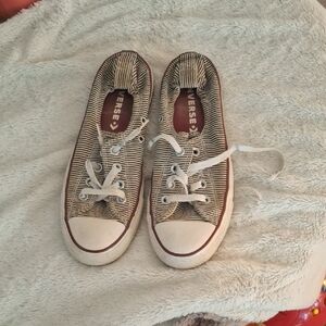 Converse Womens Sneakers - Blueish/Grey and White Stripes